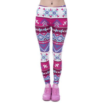 Brands Women Fashion Legging Aztec Round Ombre Printing leggins Slim High Waist  Leggings Woman Pants Getbrewtaps.com