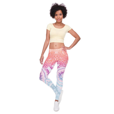 Brands Women Fashion Legging Aztec Round Ombre Printing leggins Slim High Waist  Leggings Woman Pants Getbrewtaps.com
