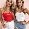 Sexy Women Crop Top 2018 Summer Honey Letter Embroidery Strap Tank Tops Cropped Feminino Ladies Elastic Shirt Vest Camisole Getbrewtaps.com