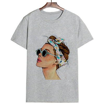 Plus Size Women Summer Vogue Print Lady Casual T-shirt Tops Harajuku Streetwear Short Sleeve O-Neck Tops Tees Camisetas Mujer Getbrewtaps.com
