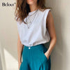 Spring Summer White Loose Sleeveless Top Women O Neck Camis Casual Basic Sport Vest Tops Female Streetwear Tank Tops Knitte 2020 Getbrewtaps.com