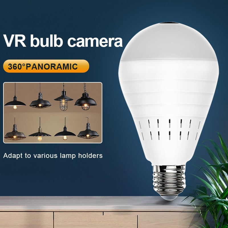 Videcam Wifi Panorama Camera Security Lamp Panoramic Bulb CCTV Video Wireless Ip Camera Surveillance Fisheye HD Camera