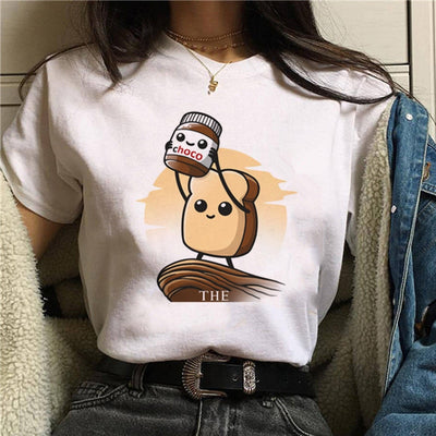 Nutella Kawaii Print T Shirt Women 90s Harajuku Ullzang Fashion T-shirt Graphic Cute Cartoon Tshirt Korean Style Top Tees Female Getbrewtaps.com