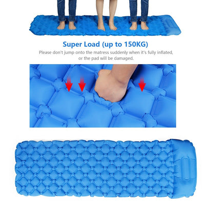 Outdoor mat camp inflatable sleeping mat self inflated mat Sleeping Pad Inflatable Air Cushion Camping with Pillow Air Mattress eprolo