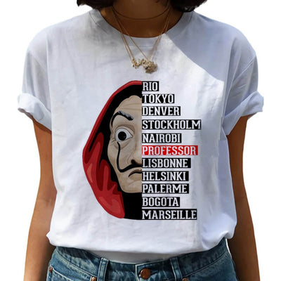 New Money Heist Harajuku T Shirts Women La Casa De Papel Hip Hop T-shirts Fashion House of Paper Tshirt Fashion Top Tees Female Getbrewtaps.com