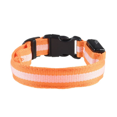 Nylon LED Pet Dog Collar,Night Safety Flashing Glow In The Dark Dog Leash,Dogs Luminous Fluorescent Collars Pet Supplies 4.7 eprolo