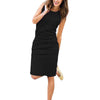 Jocoo Jolee Women Causal Sleeveless Pockets Pencil Dress 2020 Summer Solid Drawstring Waist Beach Party Sundress Getbrewtaps.com