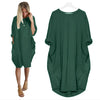 Women Casual Loose Dress with Pocket Ladies Fashion O Neck Long Tops Female T Shirt Dress Streetwear Plus Size 5XL vestidos Getbrewtaps.com