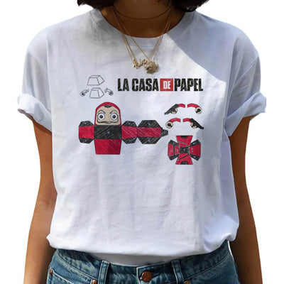 New Money Heist Harajuku T Shirts Women La Casa De Papel Hip Hop T-shirts Fashion House of Paper Tshirt Fashion Top Tees Female Getbrewtaps.com