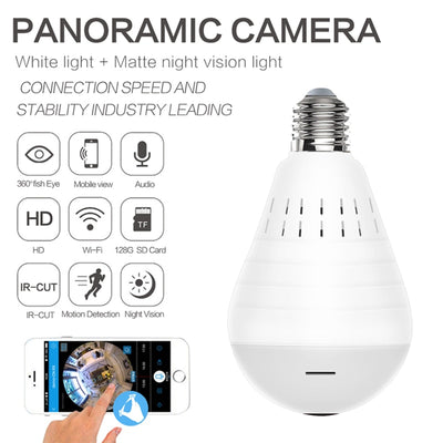 Videcam Wifi Panorama Camera Security Lamp Panoramic Bulb CCTV Video Wireless Ip Camera Surveillance Fisheye HD Camera eprolo
