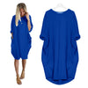 Women Casual Loose Dress with Pocket Ladies Fashion O Neck Long Tops Female T Shirt Dress Streetwear Plus Size 5XL vestidos Getbrewtaps.com