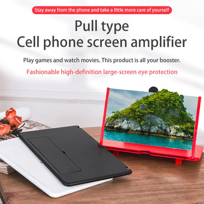 3D Phone Screen Magnifier Amplifier Folding Design HD Video Magnifying Glass Watch 3d Movies Smart Phone Bracket Holder 12inch eprolo