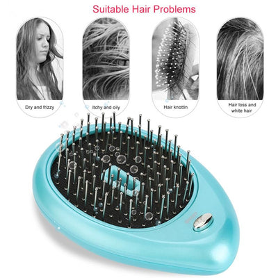 Magic Portable Electric Ionic Hairbrush Electric Massage Comb Mini Ion Vibration Hair Brush Head Massager Getbrewtaps.com