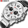 CURREN Mens Watches Top Luxury Brand Waterproof Sport Wrist Watch Chronograph Quartz Military Genuine Leather Relogio Masculino Getbrewtaps.com
