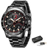 2020 LIGE Fashion Mens Watches Stainless Steel Top Brand Luxury Sport Chronograph Quartz Watch Men Black Watch Relogio Masculino Getbrewtaps.com