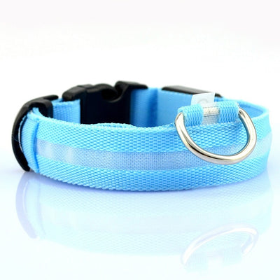 Nylon LED Pet Dog Collar,Night Safety Flashing Glow In The Dark Dog Leash,Dogs Luminous Fluorescent Collars Pet Supplies 4.7 eprolo