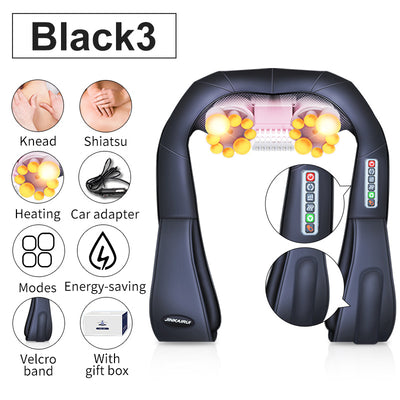 U Shape Electrical Shiatsu Back Neck Shoulder Body Massager Infrared Heated Kneading Car/Home Massager with gift box Getbrewtaps.com