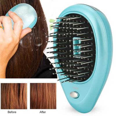 Magic Portable Electric Ionic Hairbrush Electric Massage Comb Mini Ion Vibration Hair Brush Head Massager Getbrewtaps.com