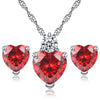 Pomegranate Red Crystal Necklace Earrings eprolo
