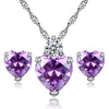 Pomegranate Red Crystal Necklace Earrings eprolo