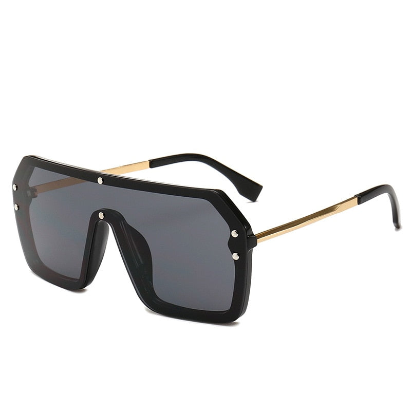 MINCL Oversized Shield Visor Sunglasses Women Large Size Sunglasses Men Transparent Frame Vintage Big Windproof Retro Glasses NX eprolo