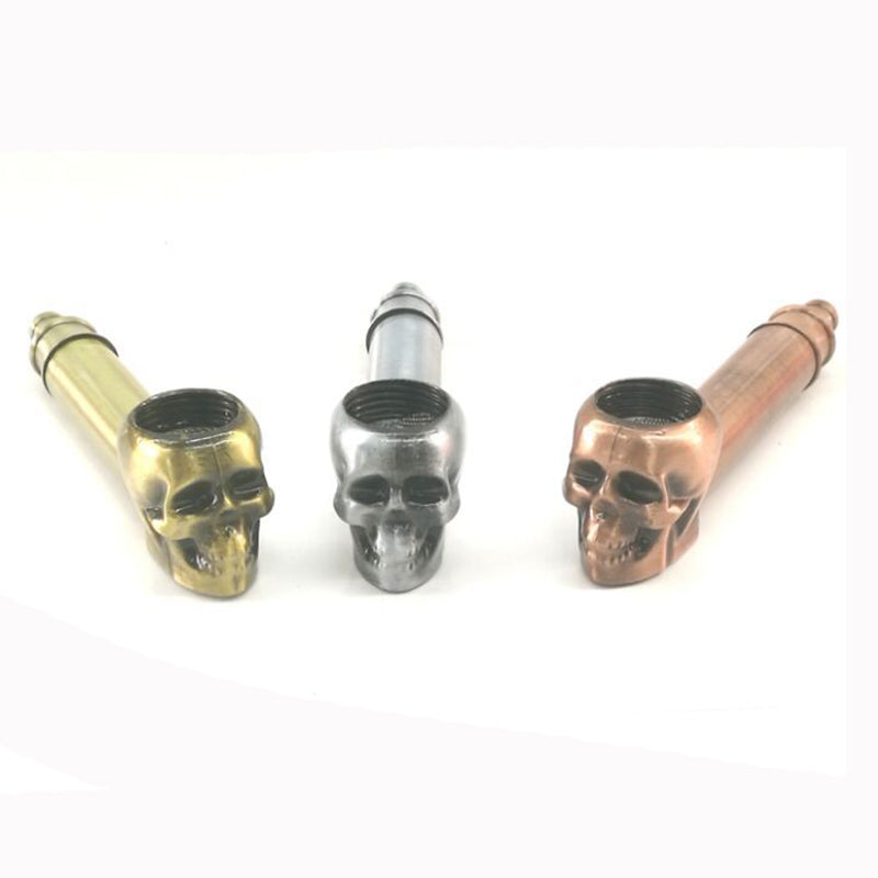 Metal creativity Skull Classic Pipes Smoking Pipe Mouthpiece Tobacco Pipe Cigar Narguile Grinder Smoke Cigarette holder