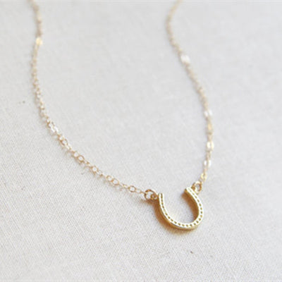 Horseshoe Necklace Women Jewelry Horse Hoof Necklaces Cute U Necklace Small Simple Paw Necklaces eprolo
