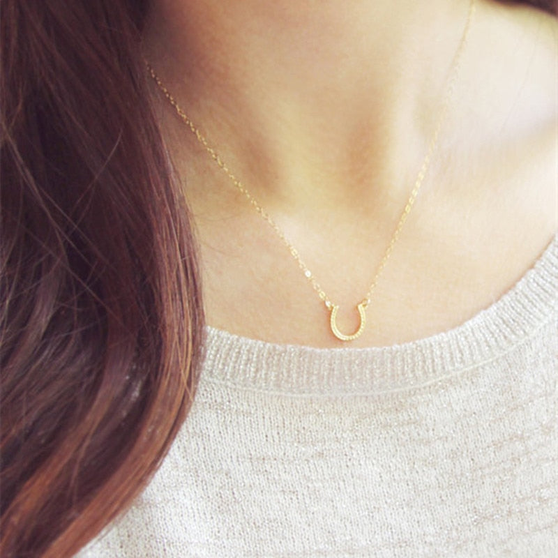 Horseshoe Necklace Women Jewelry Horse Hoof Necklaces Cute U Necklace Small Simple Paw Necklaces eprolo