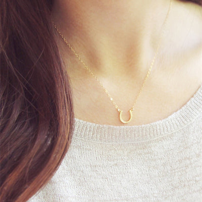 Horseshoe Necklace Women Jewelry Horse Hoof Necklaces Cute U Necklace Small Simple Paw Necklaces eprolo