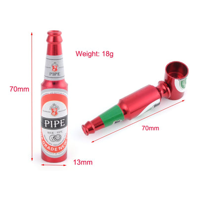 New Design Mini Beer Smoking Metal Herb Tobacco Pipes Portable Creative Gifts 5 Random Colors Tube Pipes Accessories eprolo