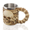 Personalized Skull Mug Double Wall Stainless Steel Knight Tankard Dragon Drinking Tea Beer Coffee Cup Caneca Viking Gift eprolo