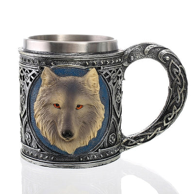 Personalized Skull Mug Double Wall Stainless Steel Knight Tankard Dragon Drinking Tea Beer Coffee Cup Caneca Viking Gift eprolo