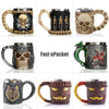Personalized Skull Mug Double Wall Stainless Steel Knight Tankard Dragon Drinking Tea Beer Coffee Cup Caneca Viking Gift eprolo