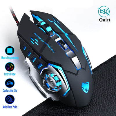 Pro Gamer Gaming Mouse 8D 3200DPI Adjustable Wired Optical LED Computer Mice USB Cable Silent Mouse for laptop PC eprolo