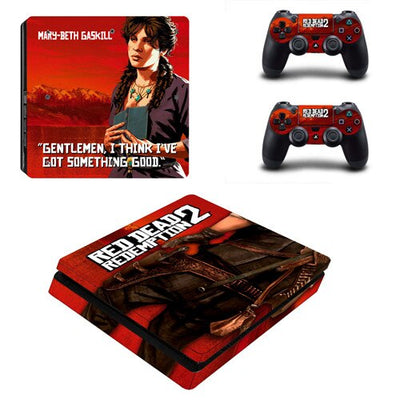 Red Dead Redemption 2 PS4 Slim Skin Sticker Decal Vinyl for Sony Playstation 4 Console and 2 Controllers PS4 Slim Skin Sticker eprolo