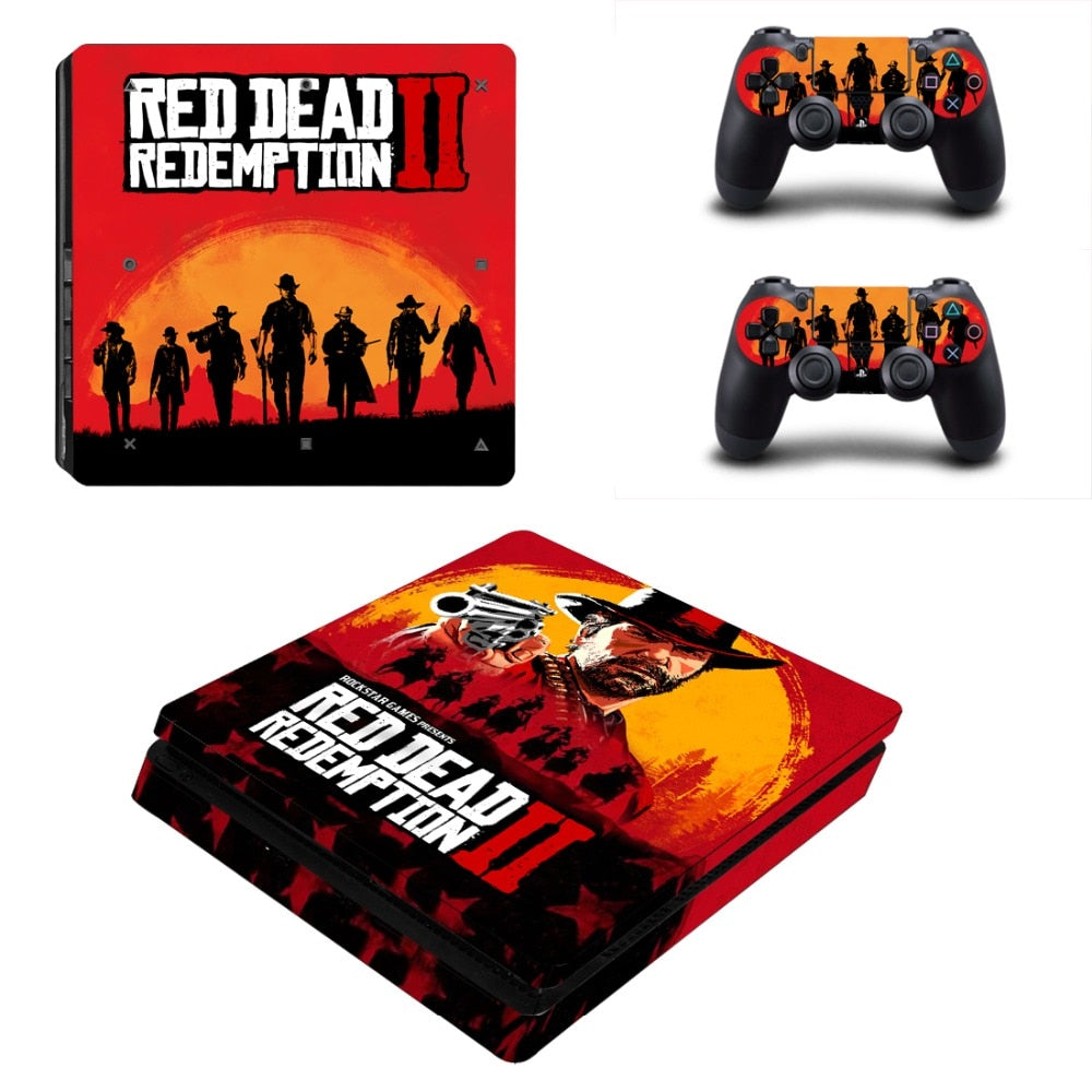 Red Dead Redemption 2 PS4 Slim Skin Sticker Decal Vinyl for Sony Playstation 4 Console and 2 Controllers PS4 Slim Skin Sticker eprolo