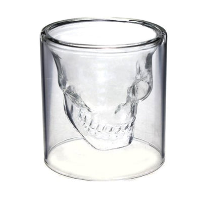 Skull Shot Glass Crystal Glasses,Double Layer Transparent Skull Pirate Shotglasses Drink Cocktail Creative Beer Cup eprolo