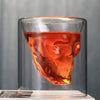 Skull Shot Glass Crystal Glasses,Double Layer Transparent Skull Pirate Shotglasses Drink Cocktail Creative Beer Cup eprolo