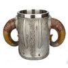 Stainless Steel Skull Mug Viking Ram Horned Pit Lord Warrior Beer Stein Tankard Coffee Mug Tea Cup Halloween Bar Drinkware Gift eprolo