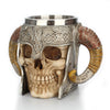 Stainless Steel Skull Mug Viking Ram Horned Pit Lord Warrior Beer Stein Tankard Coffee Mug Tea Cup Halloween Bar Drinkware Gift eprolo