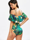 Flounce Floral Tropical One Piece Swimsuit Hypersku