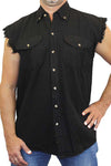 Denim Shirt Motorcycle Flames Skull Cross Biker SHORE TRENDZ