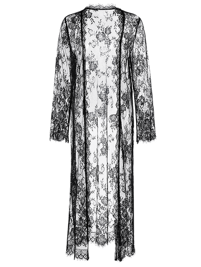 Sheer Lace Long Kimono Cover-Ups Hypersku