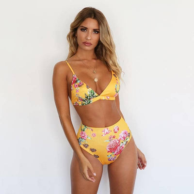 Women Leopard Padded Bikini Set Swimsuit Ladies High Waist Summer Beach Wear Hypersku