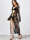 Sheer Lace Long Kimono Cover-Ups Hypersku
