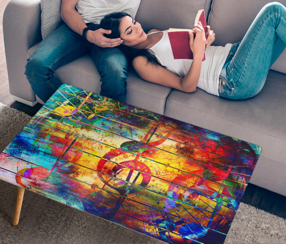 HandCrafted Abstract Musical Notes Coffee Table Getbrewtaps.com