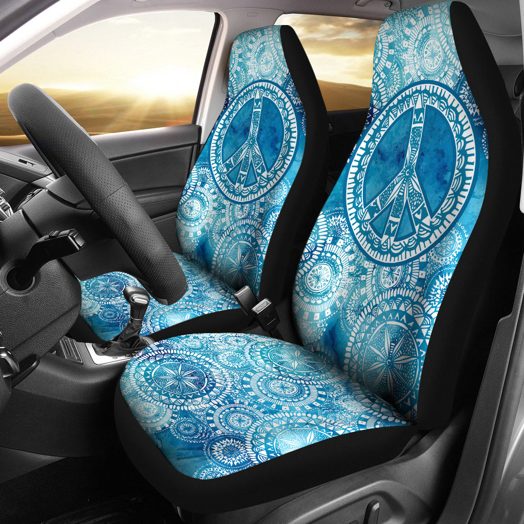 Blue Peace Mandala Car Seat Covers Getbrewtaps.com