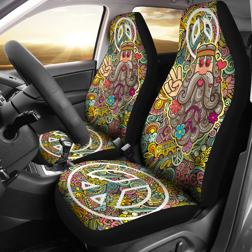 Love Peace Hippie Car Seat Covers Getbrewtaps.com