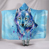 Watercolour Wolf Plush Hooded Blanket Getbrewtaps.com