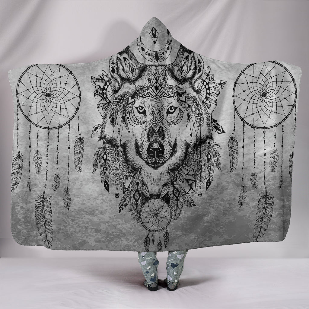 Boho Wolf Hoodie Blanket Getbrewtaps.com